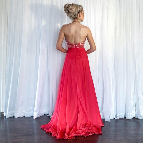 Coral Homecoming Pageant Prom Dress - Picture 7 of 8